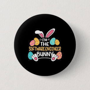 Badge Rond 5 Cm Je suis le développeur de logiciels Bunny Easter