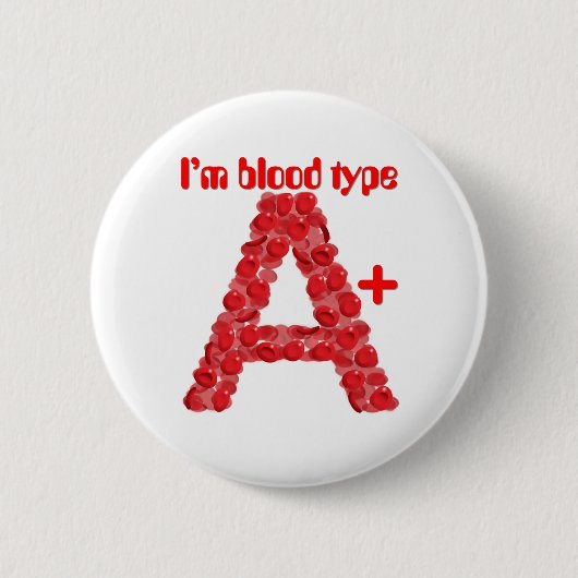 Badge Rond 5 Cm Je suis le groupe sanguin A positif (Devant)