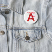 Badge Rond 5 Cm Je suis le groupe sanguin A positif (En situation)