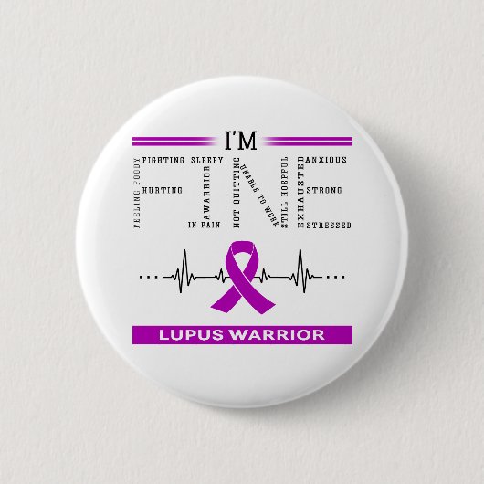 Badge Rond 5 Cm Je suis le guerrier de Lupus (Devant)