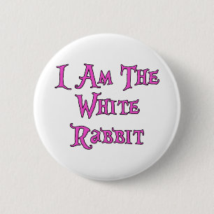 Badge Rond 5 Cm Je suis le lapin blanc : Suivez-moi