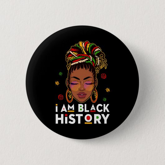 Badge Rond 5 Cm Je suis le Mois de l'Histoire des Noirs Afro-Améri (Devant)