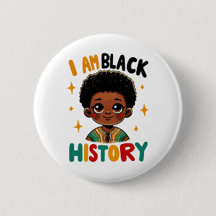 Badge Rond 5 Cm Je suis le Mois de l'histoire des Noirs Afro-Améri