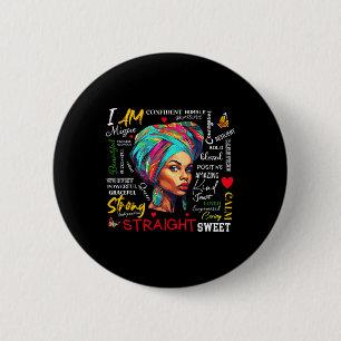 Badge Rond 5 Cm Je suis le mois de l'histoire des Noirs femme fill
