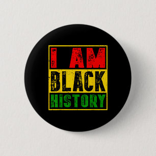 Badge Rond 5 Cm Je suis le Mois de l'histoire des Noirs Fierté afr