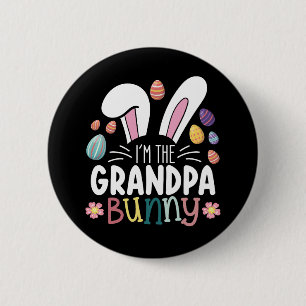 Badge Rond 5 Cm Je suis le papy lapin Pâques tenue de famille