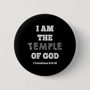 Badge Rond 5 Cm Je Suis Le Temple De Dieu I Corinthiens 6_19-20 Ch