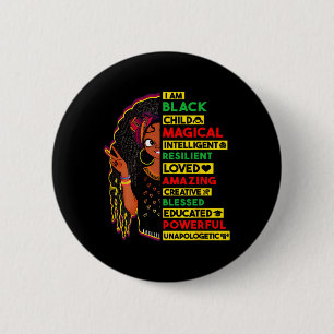 Badge Rond 5 Cm Je suis l'enfant noir Mois de l'histoire africaine