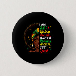 Badge Rond 5 Cm Je suis l'histoire noire Femmes puissantes Filles