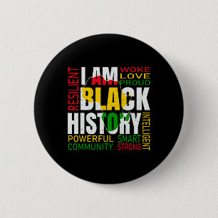 Badge Rond 5 Cm Je suis l'histoire noire Mois de l'histoire des No