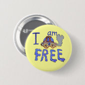 Badge Rond 5 Cm Je suis libre de ma voiture (Devant & derrière)