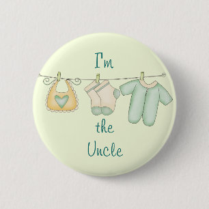 Badge Rond 5 Cm Je suis l'oncle Cute New Baby