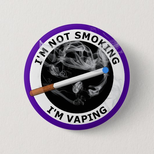 Badge Rond 5 Cm Je suis NE FUMANT PAS moi suis VAPING (Devant)