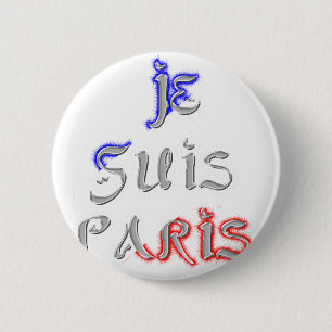 Badge Rond 5 Cm Je Suis Paris I Love Paris Texte Art Imprimer