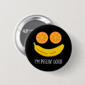 Badge Rond 5 Cm Je suis Peelin Bon Amusant Fruit Pun Dark BG (Devant & derrière)