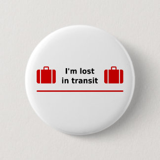 Badge Rond 5 Cm Je suis perdu en transit Double Suitcase Couleur-L