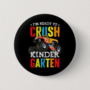 Badge Rond 5 Cm Je suis prêt à écraser le camion monstre de matern