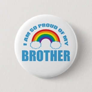 Badge Rond 5 Cm Je suis si fier de mon frère Gay pride arc-en-ciel