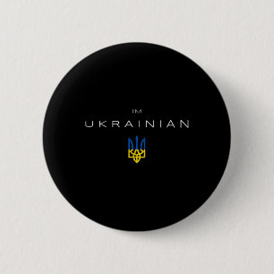 Badge Rond 5 Cm Je suis ukrainien - Je suis d'Ukraine Drapeau du t