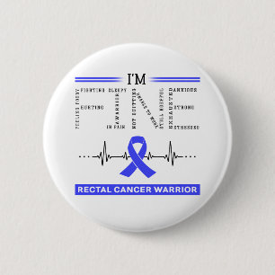 Badge Rond 5 Cm Je suis un bon guerrier du cancer rectal