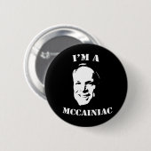 Badge Rond 5 Cm Je suis un bouton de McCainiac (Devant & derrière)
