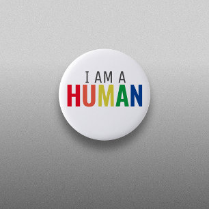 Badge Rond 5 Cm Je suis un bouton humain