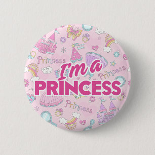 Badge Rond 5 Cm Je suis un bouton Princesse