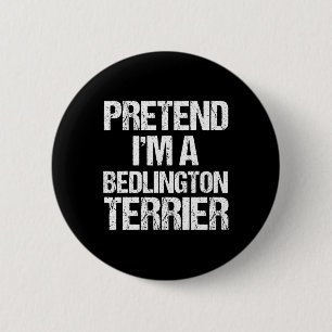Badge Rond 5 Cm Je suis un chien d'Halloween Bedlington Terrier dr