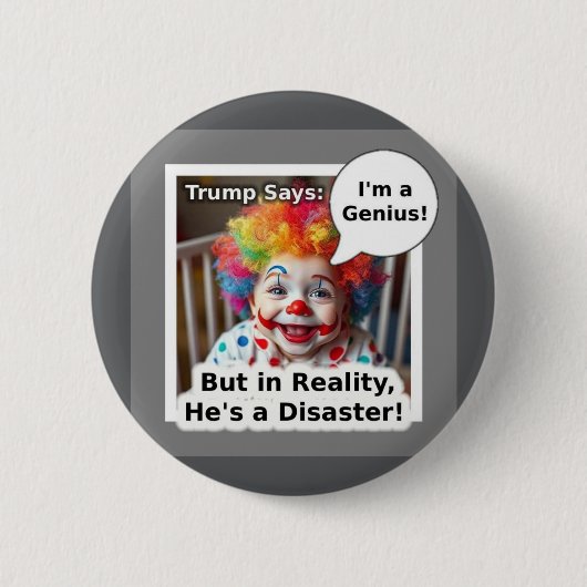 Badge Rond 5 Cm Je suis un dessin génial de clown de bébé (Devant)