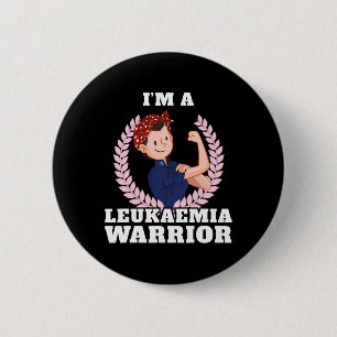 Badge Rond 5 Cm Je suis un guerrier de la leucémie 1