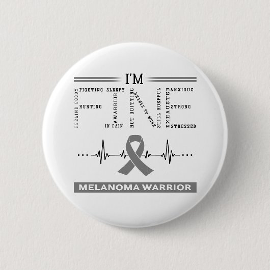 Badge Rond 5 Cm Je suis un guerrier de Melanoma (Devant)