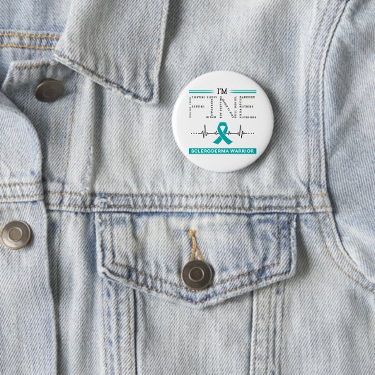 Badge Rond 5 Cm Je suis un guerrier de Scleroderma (En situation)