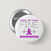 Badge Rond 5 Cm Je suis un guerrier fibromyalgique (Devant & derrière)