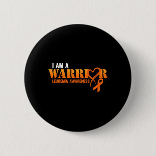 Badge Rond 5 Cm Je Suis Un Guerrier Leucémie Sensibilisation Orang