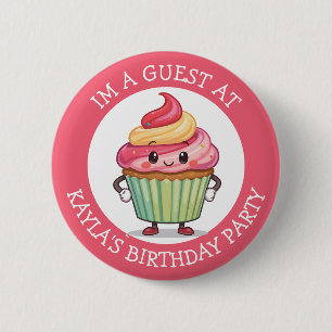Badge Rond 5 Cm Je suis un invité Identification de fête d'anniv