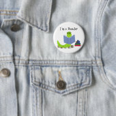 Badge Rond 5 Cm Je suis un lecteur, Bookworm (En situation)