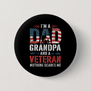 Badge Rond 5 Cm Je suis un papa grand-père et vétéran Fête des pèr