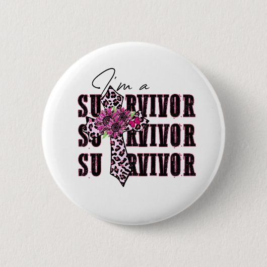 Badge Rond 5 Cm Je suis un survivant (Devant)