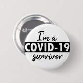 Badge Rond 5 Cm Je suis un survivant de COVID-19 (Devant & derrière)