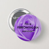 Badge Rond 5 Cm Je suis un survivant de FIBROMYALGIE ! - bouton (Devant & derrière)