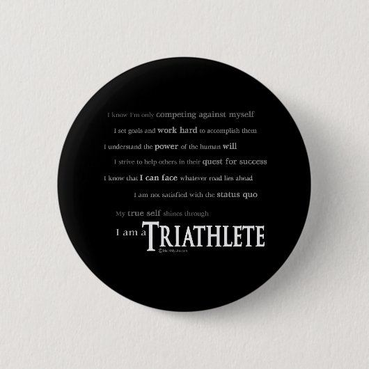 Badge Rond 5 Cm Je suis un Triathlete (Devant)