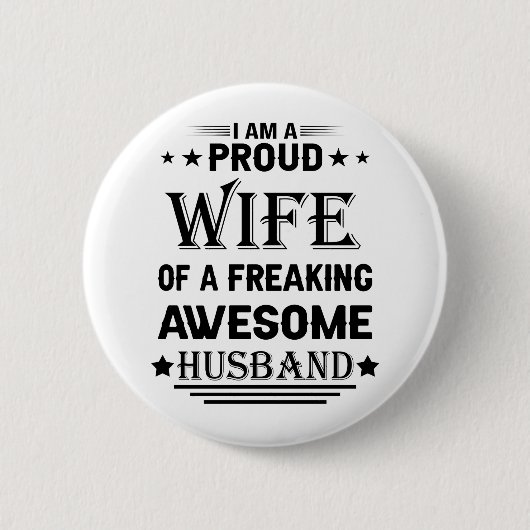 Badge Rond 5 Cm Je suis une fière épouse d'un incroyable mari. (Devant)