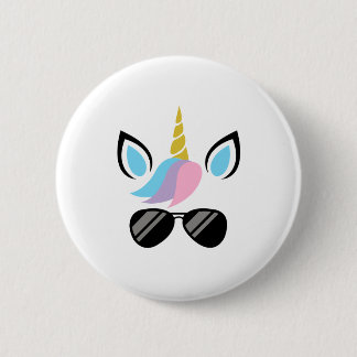 Badge Rond 5 Cm Je suis une licorne avec le costume en verre -