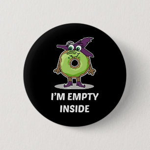 Badge Rond 5 Cm Je suis vide dans la conception de beignes d'Hallo
