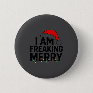 Badge Rond 5 Cm Je suis vraiment joyeux avec graphique de chapeau