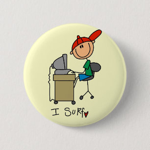 Badge Rond 5 Cm Je surfe T-shirts et cadeaux