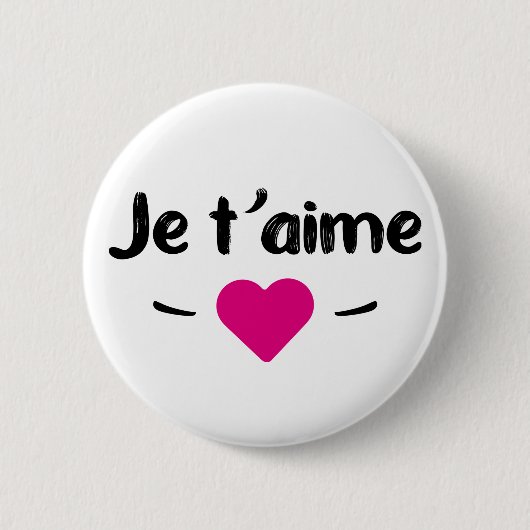 Badge Rond 5 Cm Je t'aime (Devant)
