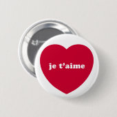 BADGE ROND 5 CM JE T'AIME (Devant & derrière)