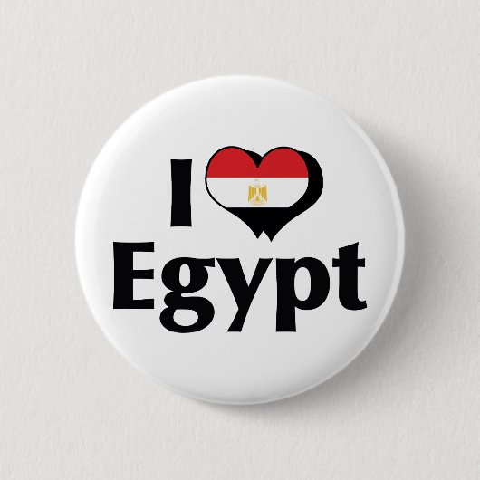 Badge Rond 5 Cm Je T'aime Drapeau de l'Égypte (Devant)