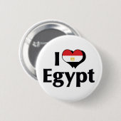 Badge Rond 5 Cm Je T'aime Drapeau de l'Égypte (Devant & derrière)